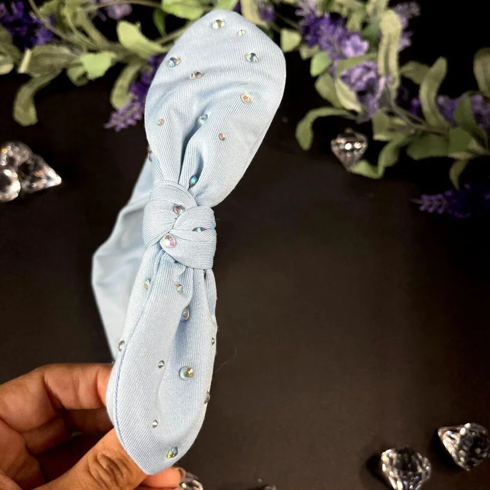 Justice Headband Rhinestone Blue Denim Girls Hair Care Hair Knot Accessories